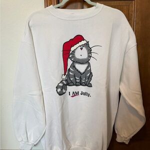 Holiday Cat Sweatshirt EUC